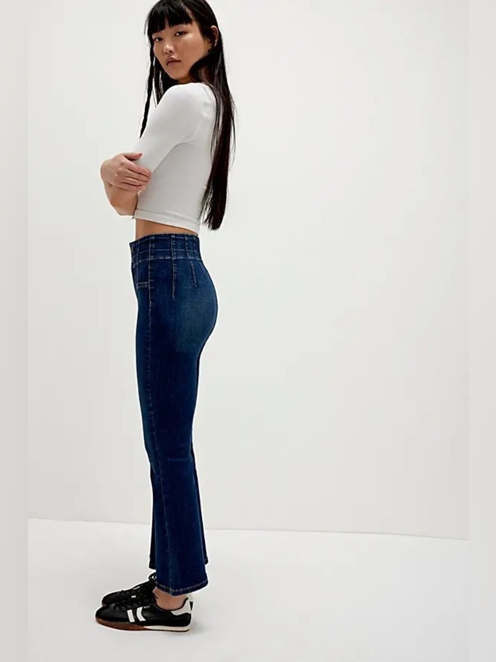 Free People Jayde Crop Flare Tulsa Blue 28 - Picture 2 of 6